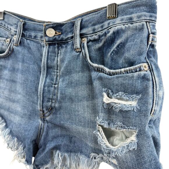 Free People We The Free Cut-Off Style High Rise Denim Jean Shorts Size 28 - Picture 5 of 11